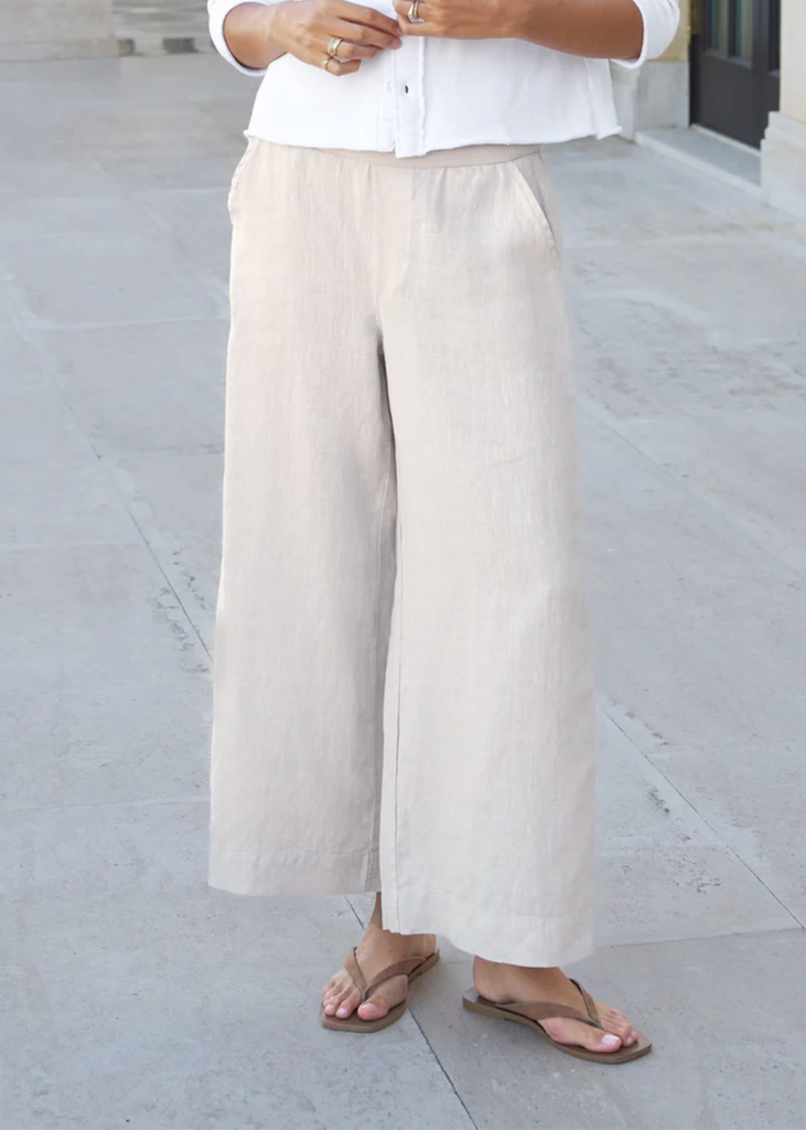 Frank & Eileen | Maisie Wide-Leg Pull On Pant | Washed Linen