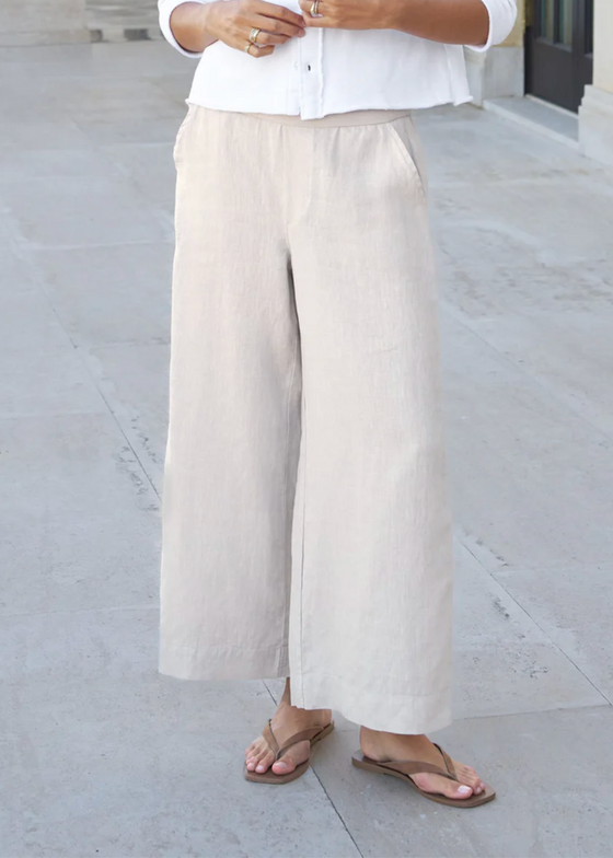 Frank & Eileen | Maisie Wide-Leg Pull On Pant | Washed Linen