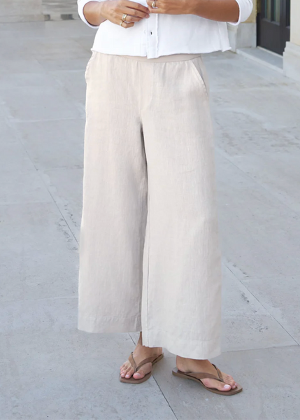 Frank & Eileen | Maisie Wide-Leg Pull On Pant | Washed Linen