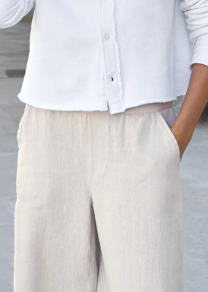 Frank & Eileen | Maisie Wide-Leg Pull On Pant | Washed Linen