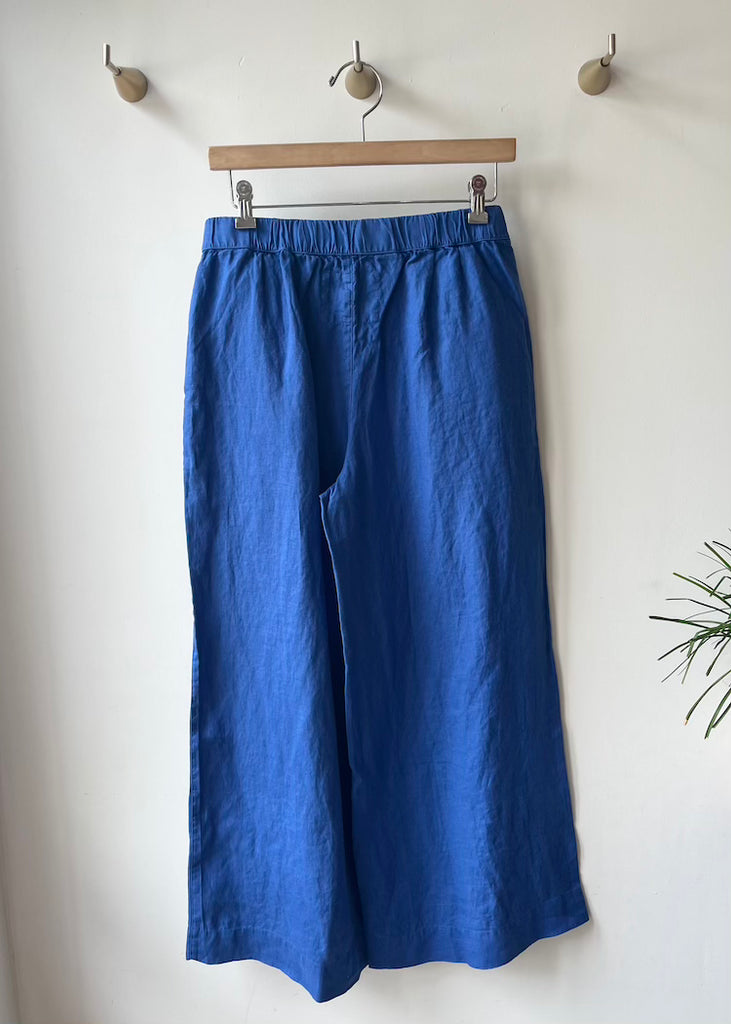 Frank & Eileen | Maisie Wide-Leg Pull On Pant | Washed Linen | Cabo Blue