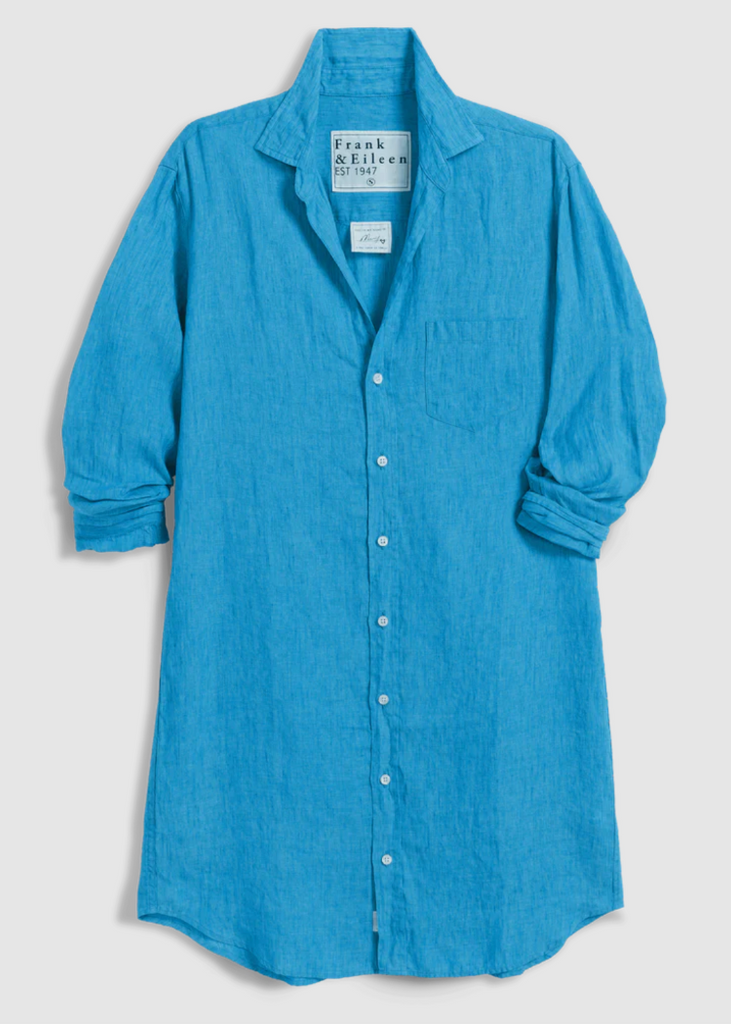 Frank & Eileen | Mary Classic Shirtdress | Classic Linen Turquoise