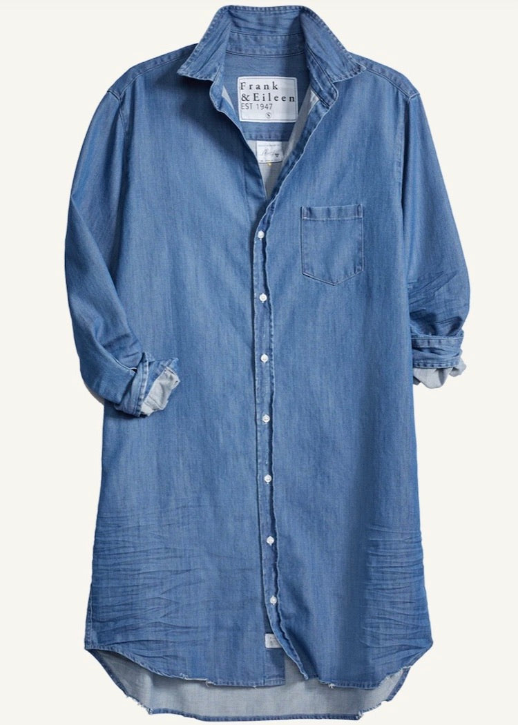 Frank & Eileen Mary Classic Shirtdress in Vintage Stonewashed Indigo Famous Denim, S Frank & Eileen Mary Classic Shirtdress in Vintage Stonewashed Indigo Famous Denim, S