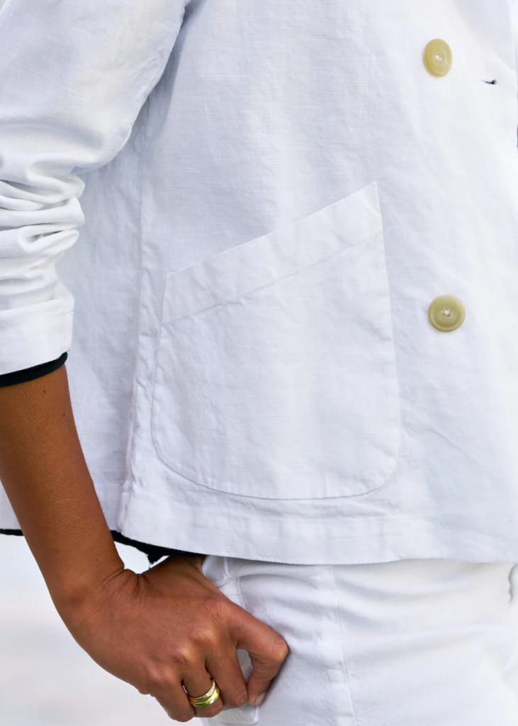 Frank & Eileen | Mini Belfast Cropped Peacoat | Italian Performance Linen
