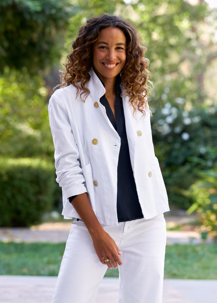 Frank & Eileen | Mini Belfast Cropped Peacoat | Italian Performance Linen