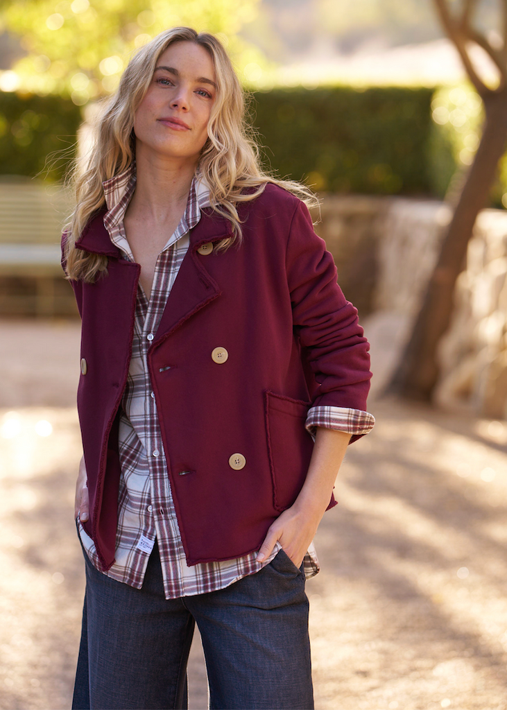 Frank & Eileen | Mini Belfast Cropped Peacoat | Triple Fleece