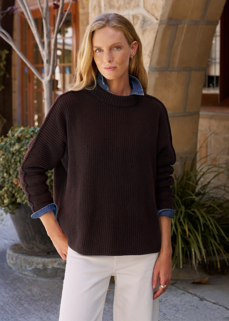 Frank & Eileen | Montecito Pullover Sweater | Espresso