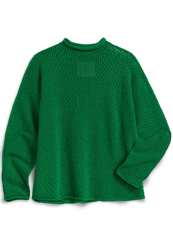 Frank & Eileen | Monterey Pointelle Sweater | Pure Italian Cotton Green