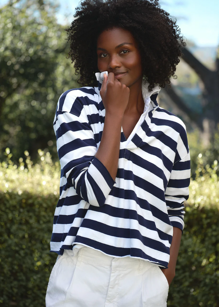 Frank & Eileen | Patrick Popover Henley | Vintage Jersey | Nautical Stripe