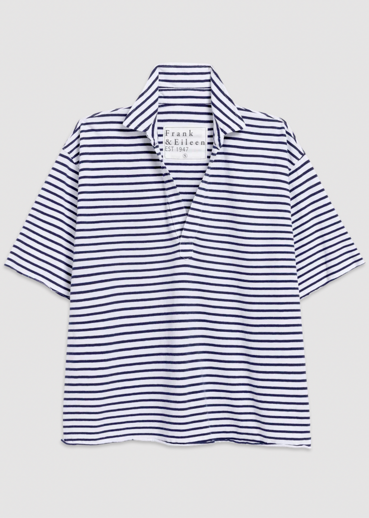 Frank & Eileen | Patty Popover SS Henley | Heritage Jersey | Stripe