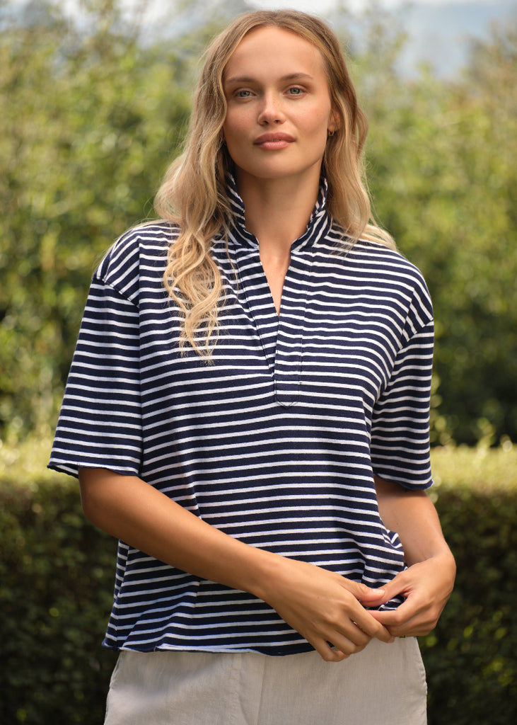 Frank & Eileen | Patty Popover SS Henley | Striped