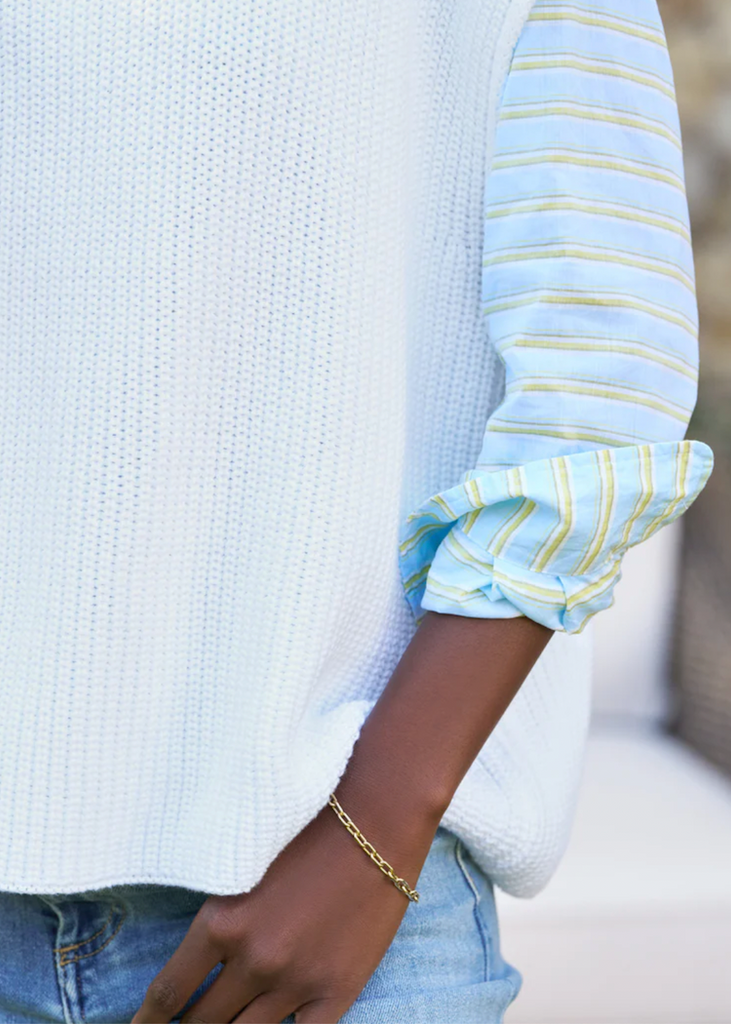 Frank & Eileen | Pebbles Sweater Vest | Pure Italian Cotton - White