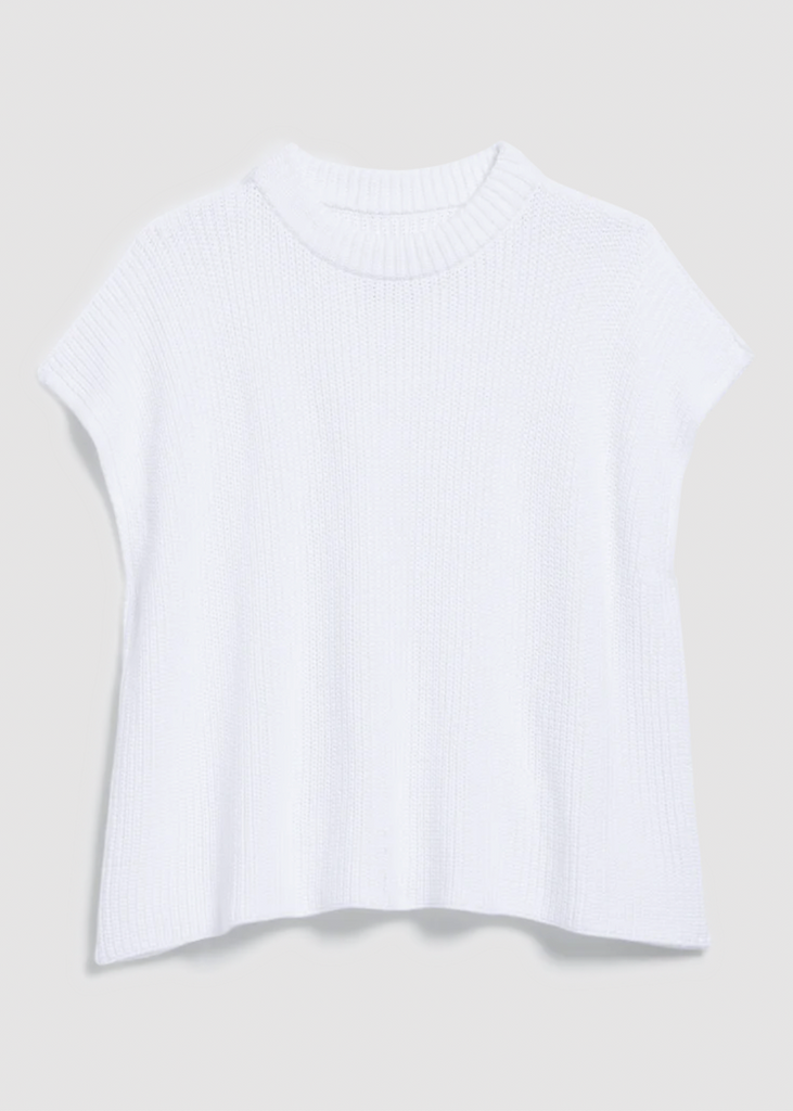 Frank & Eileen | Pebbles Sweater Vest | Pure Italian Cotton - White