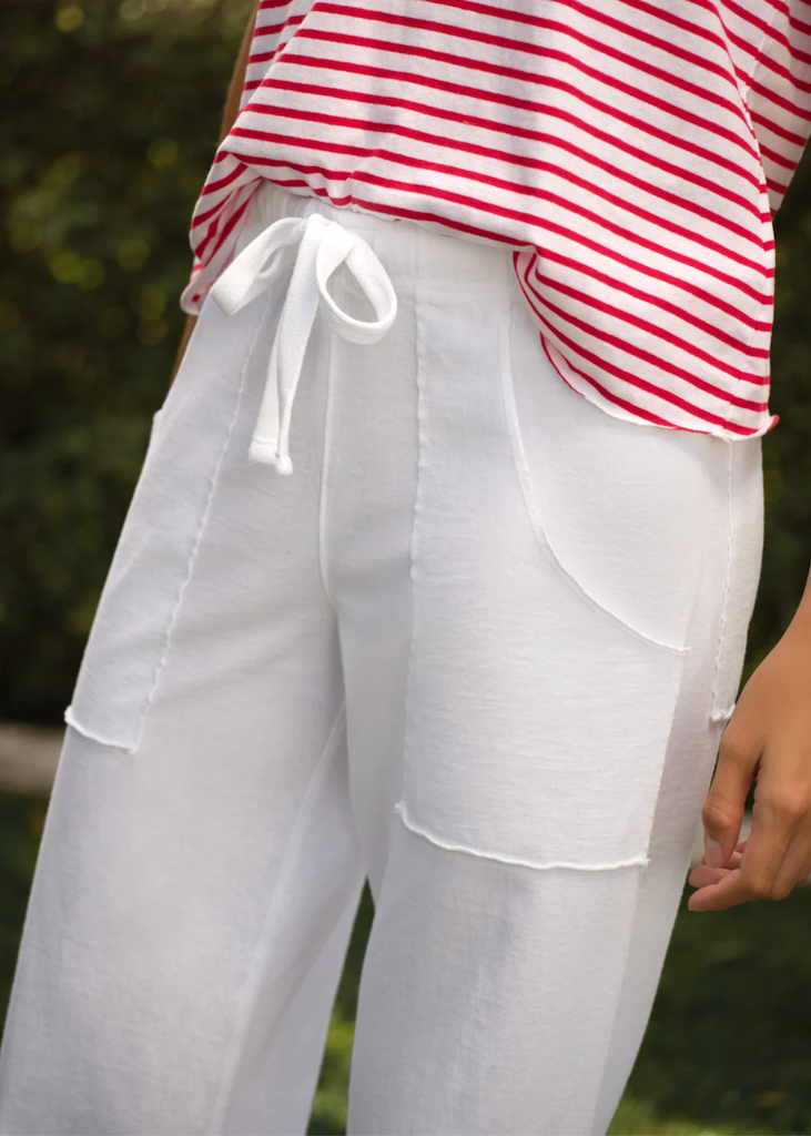 Frank & Eileen | Penny Patch Pocket Pant | Vintage Jersey | White