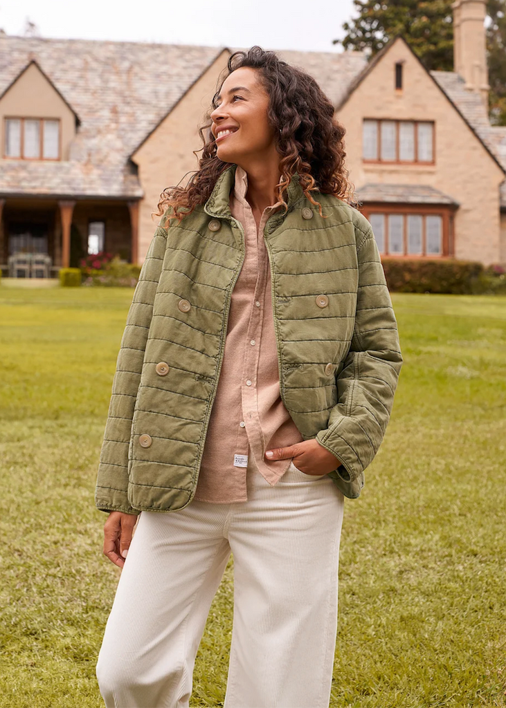 Frank & Eileen | Quilted Belfast Peacoat | Italian Peached Twill