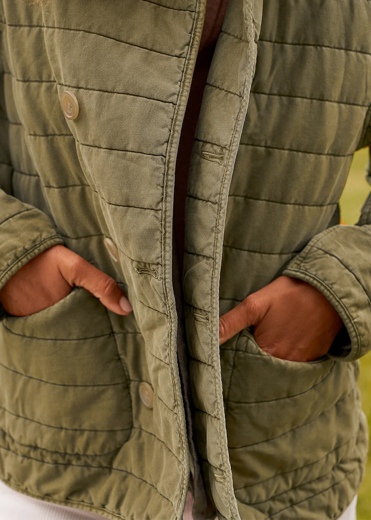 Frank & Eileen | Quilted Belfast Peacoat | Italian Peached Twill