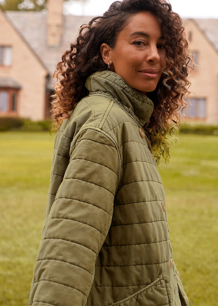 Frank & Eileen | Quilted Belfast Peacoat | Italian Peached Twill