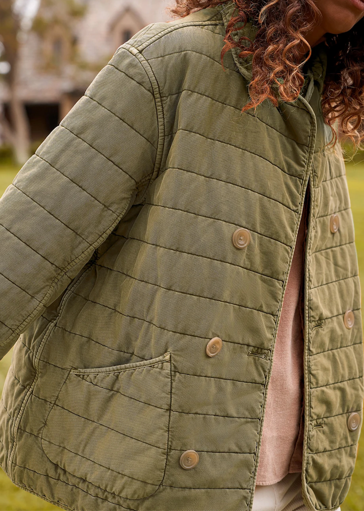 Frank & Eileen | Quilted Belfast Peacoat | Italian Peached Twill