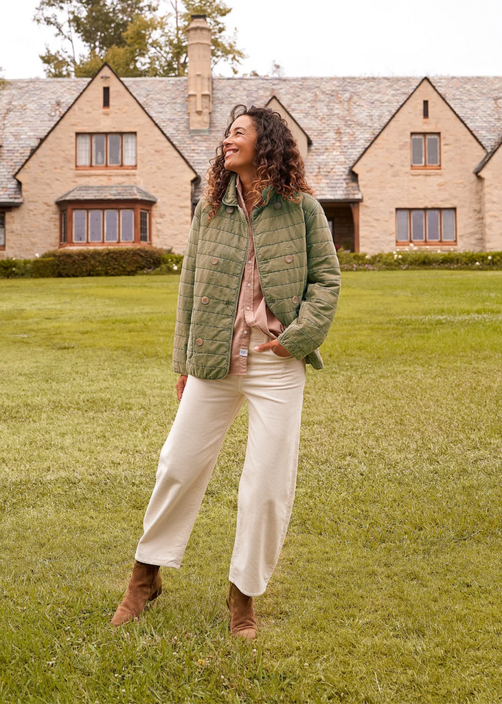Frank & Eileen | Quilted Belfast Peacoat | Italian Peached Twill