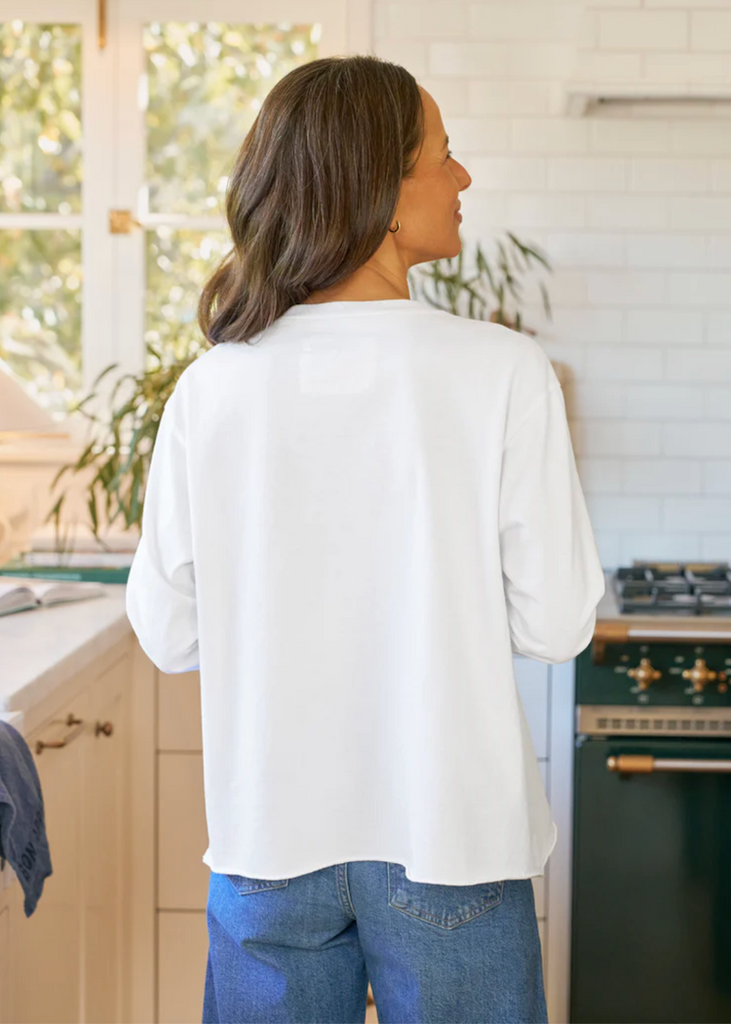 Frank & Eileen | Quinn Long-Sleeve Crew Tee | Heritage Jersey | White