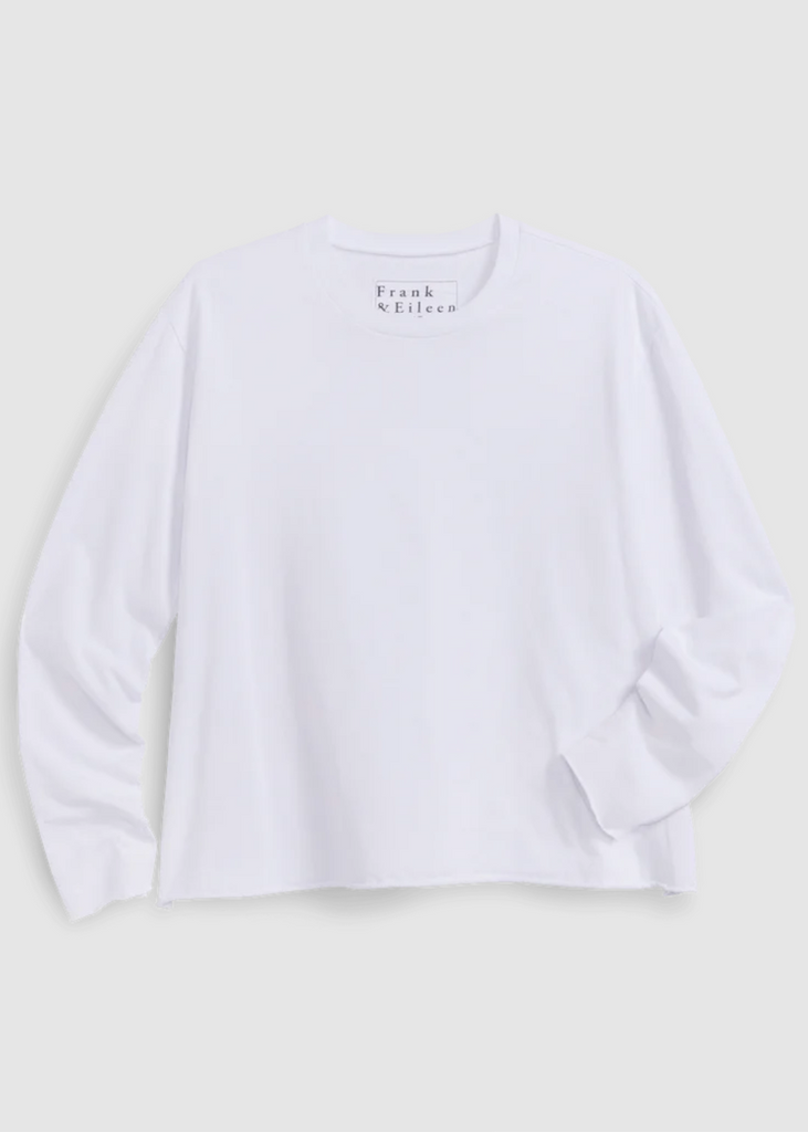 Frank & Eileen | Quinn Long-Sleeve Crew Tee | Heritage Jersey | White