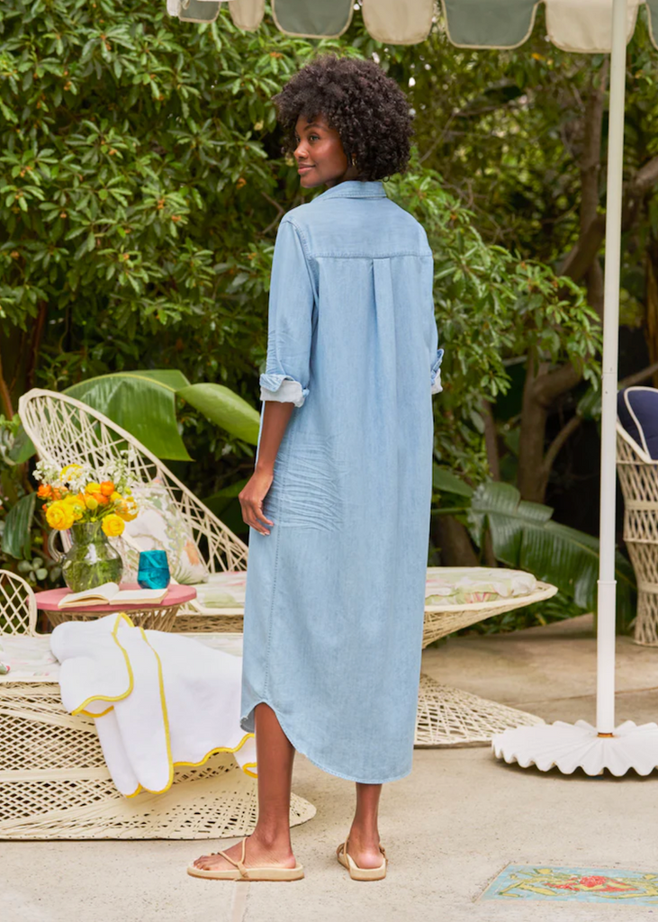 Frank & Eileen | Rory Maxi Shirtdress | Famous Denim | Classic Blue Wash