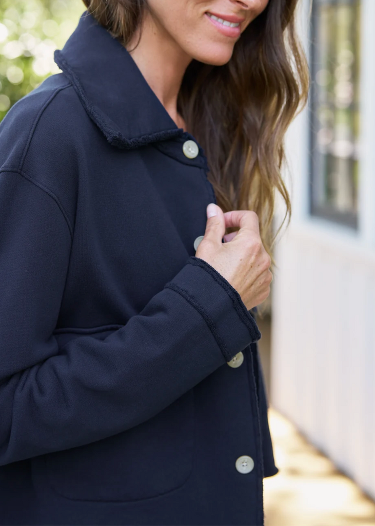 Frank & Eileen | Rowan Cropped Sweatshirt Utility Jacket | Triple Terry