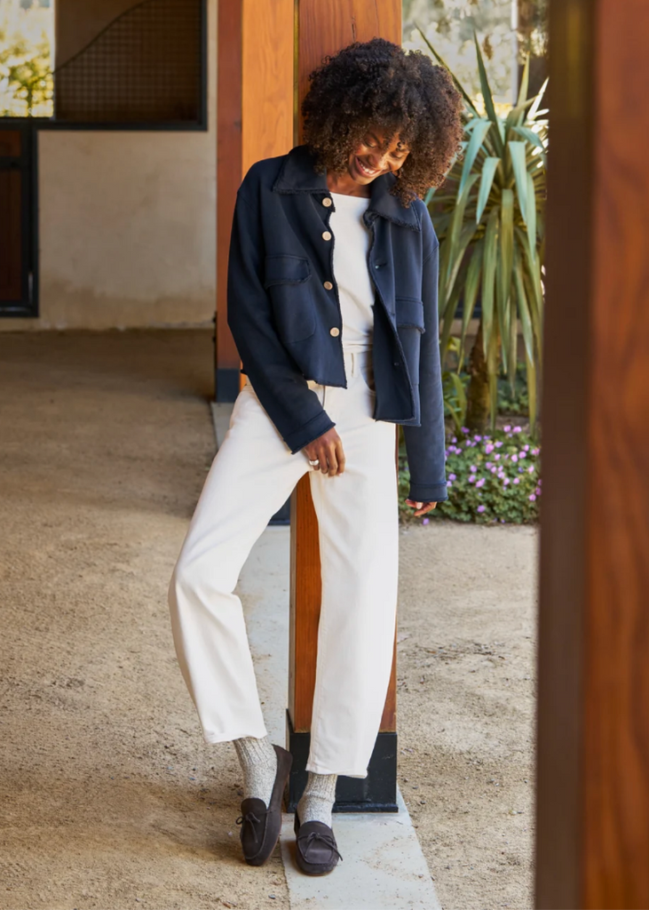Frank & Eileen | Rowan Cropped Sweatshirt Utility Jacket | Triple Terry