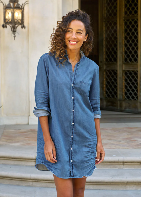Frank & Eileen | Ruffle Mary Classic Shirt Dress | Famous Denim