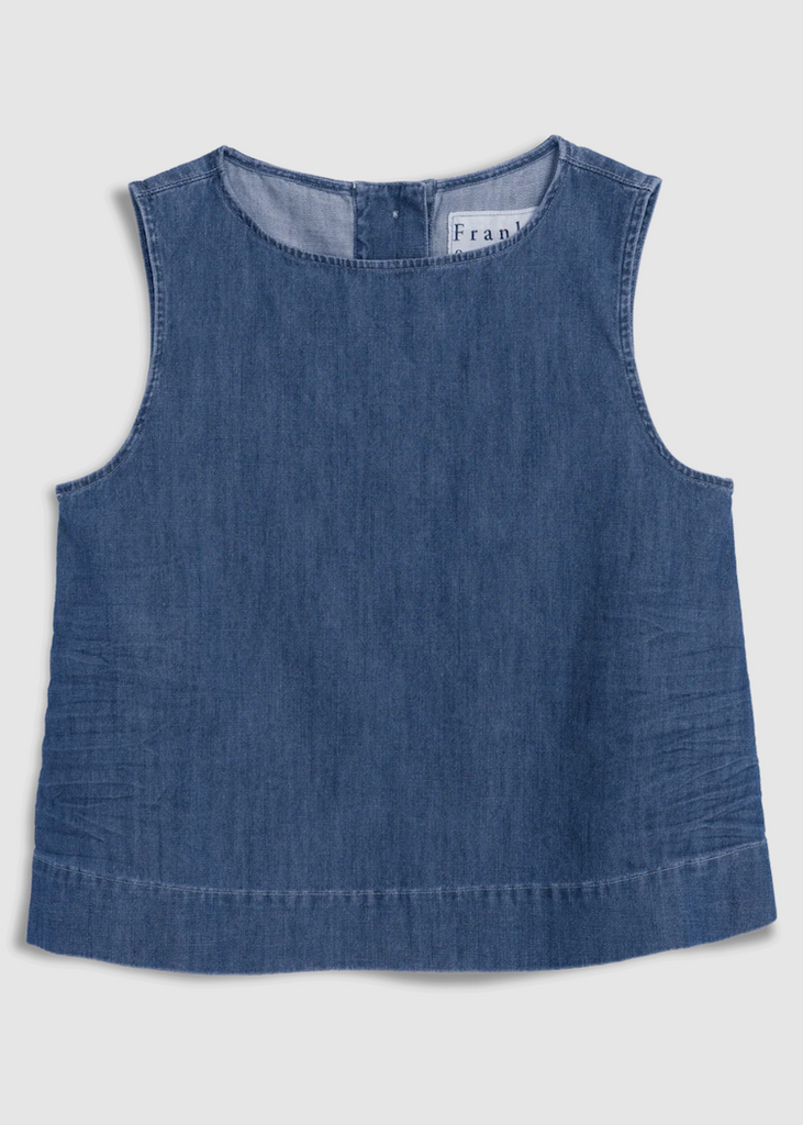 Frank & Eileen | Shelly Shell Tank | Distressed Famous Denim