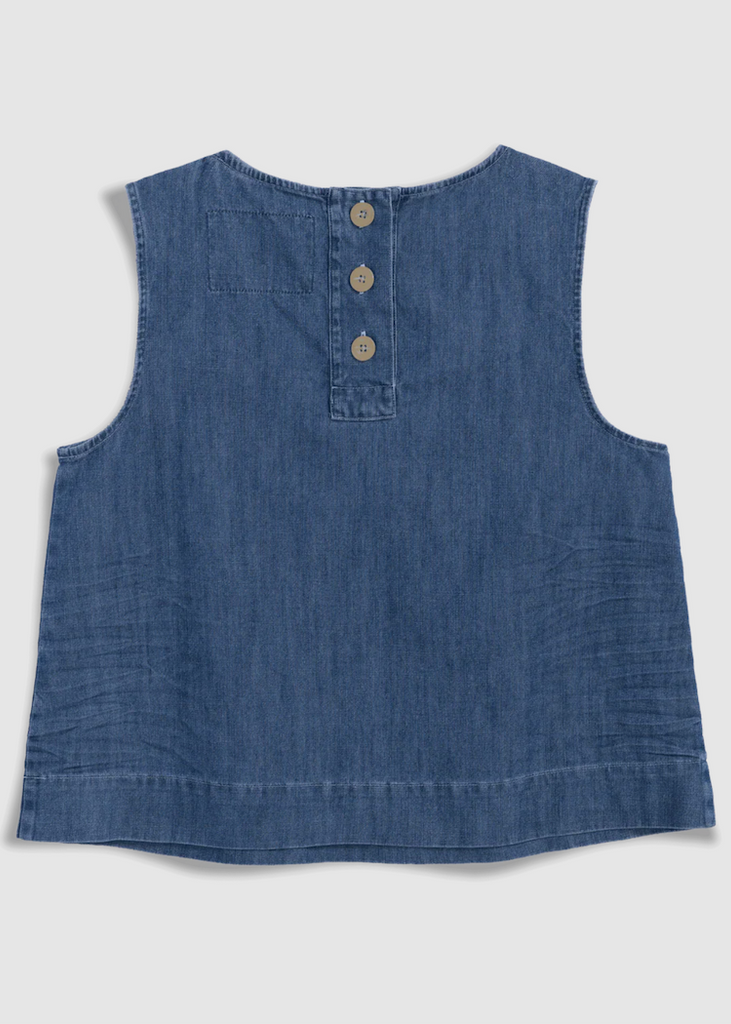 Frank & Eileen | Shelly Shell Tank | Distressed Famous Denim
