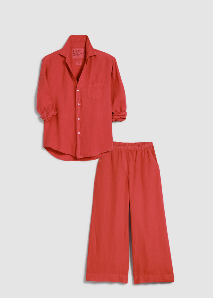 Frank + Eileen | Tuscany Eileen + Pull on Pant Set | Washed Linen | Red