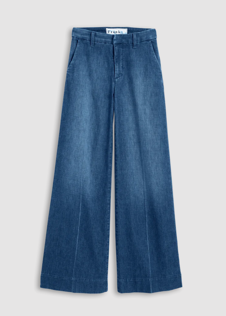 Frank & Eileen | West Village Wide Leg Trouser | Italian Dream Light Denim