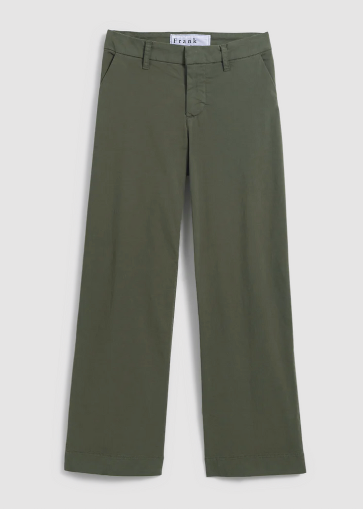 Frank & Eileen | Westport Wide Leg Trouser | Performance Twill | Army