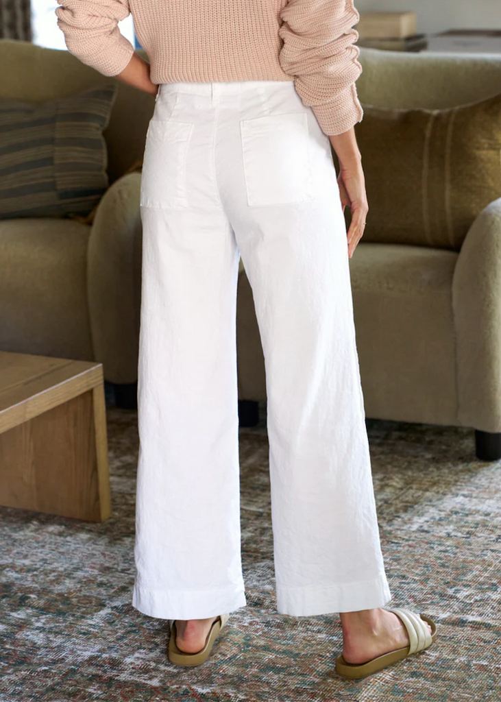 Frank & Eileen | Wexford Trouser | Italian Performance Linen - White