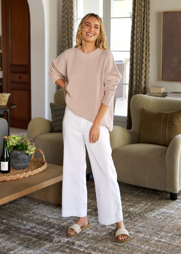 Frank & Eileen | Wexford Trouser | Italian Performance Linen - White