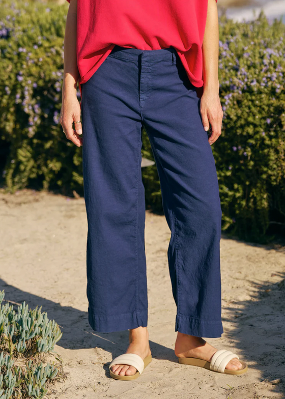 Frank & Eileen | Wexford Trouser | Italian Performance Linen | Navy