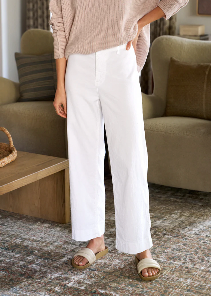 Frank & Eileen | Wexford Trouser | Italian Performance Linen - White