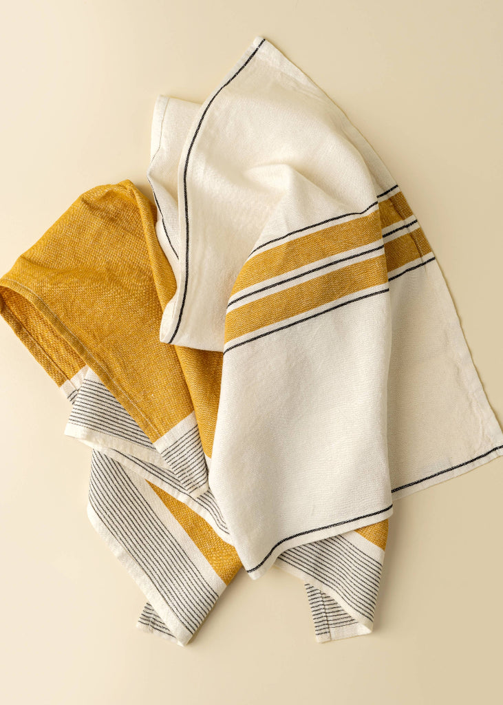 French Stripe Linen Tea Towels | Set of 2