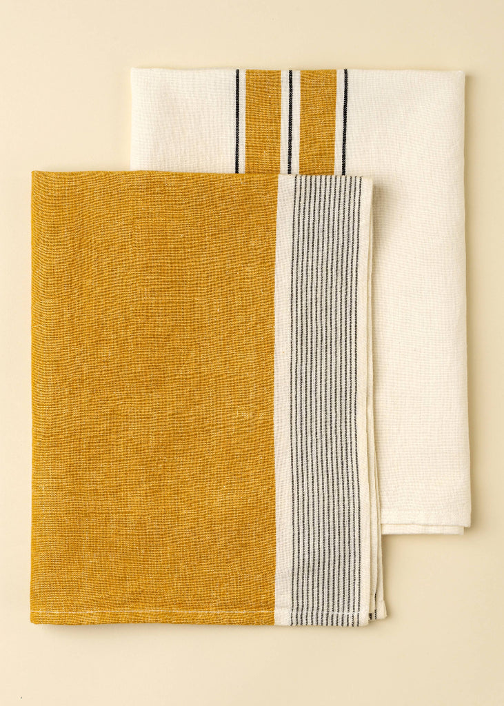 French Stripe Linen Tea Towels | Set of 2