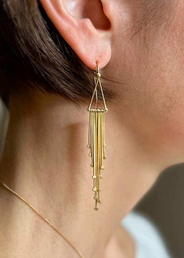 Hilary Finck Designs | Fringe Chandelier 18k Earrings