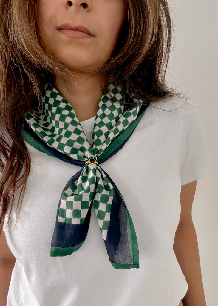 From, Mila | Cocoa Bandana Scarf | Green