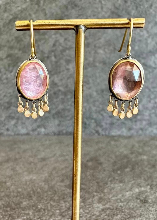 Ananda Khalsa | Rosecut Pink Tourmaline Earrings