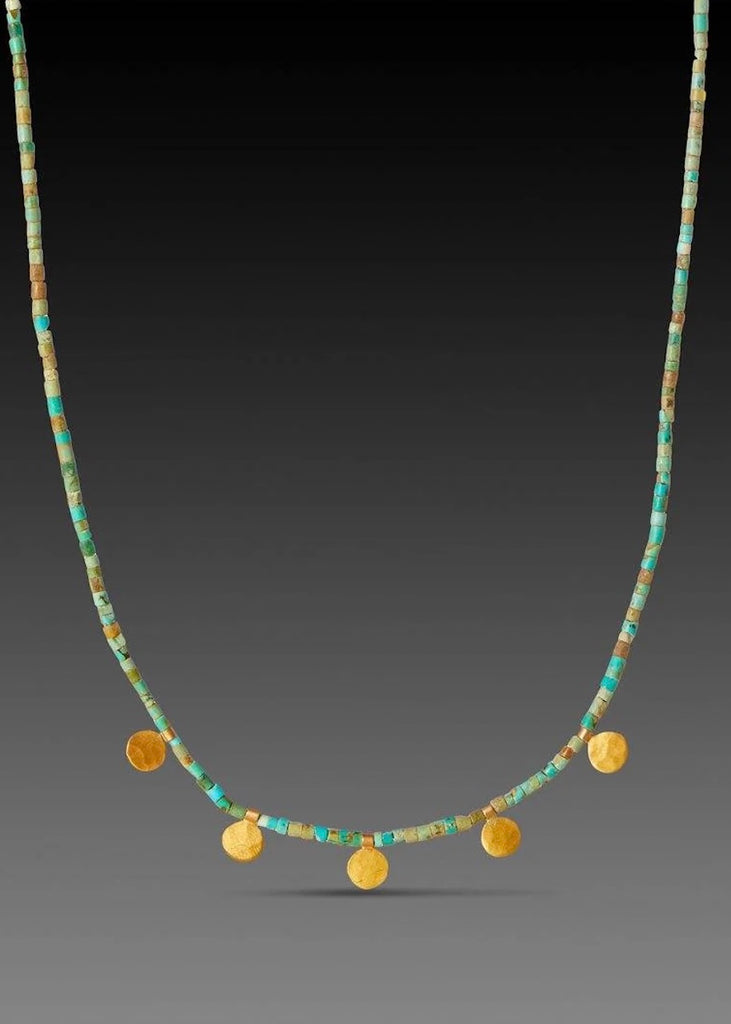 Ananda Khalsa | Beaded Green Turquoise Necklace