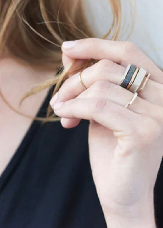 Colleen Mauer Designs | 2mm Wide Silver + Gold Stacking Ring