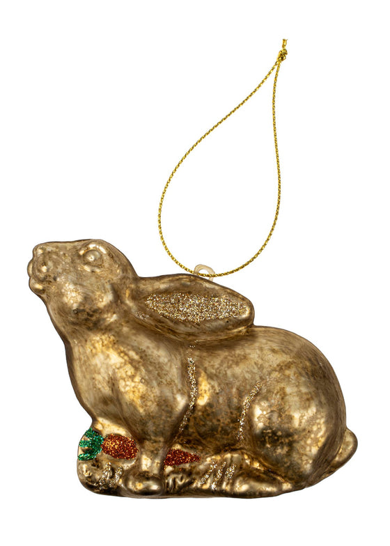 Golden Rabbit Holiday Ornament