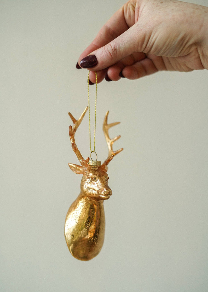 Golden Stag Holiday Ornament