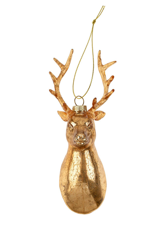 Golden Stag Holiday Ornament