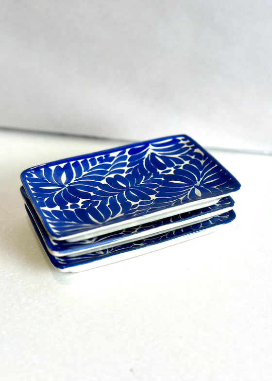 Gorky Gonzalez Pottery | Mini Rectangular Plate | Blue + White