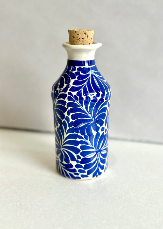Gorky Gonzalez Pottery | Olive Oil Cruet | Blue + White